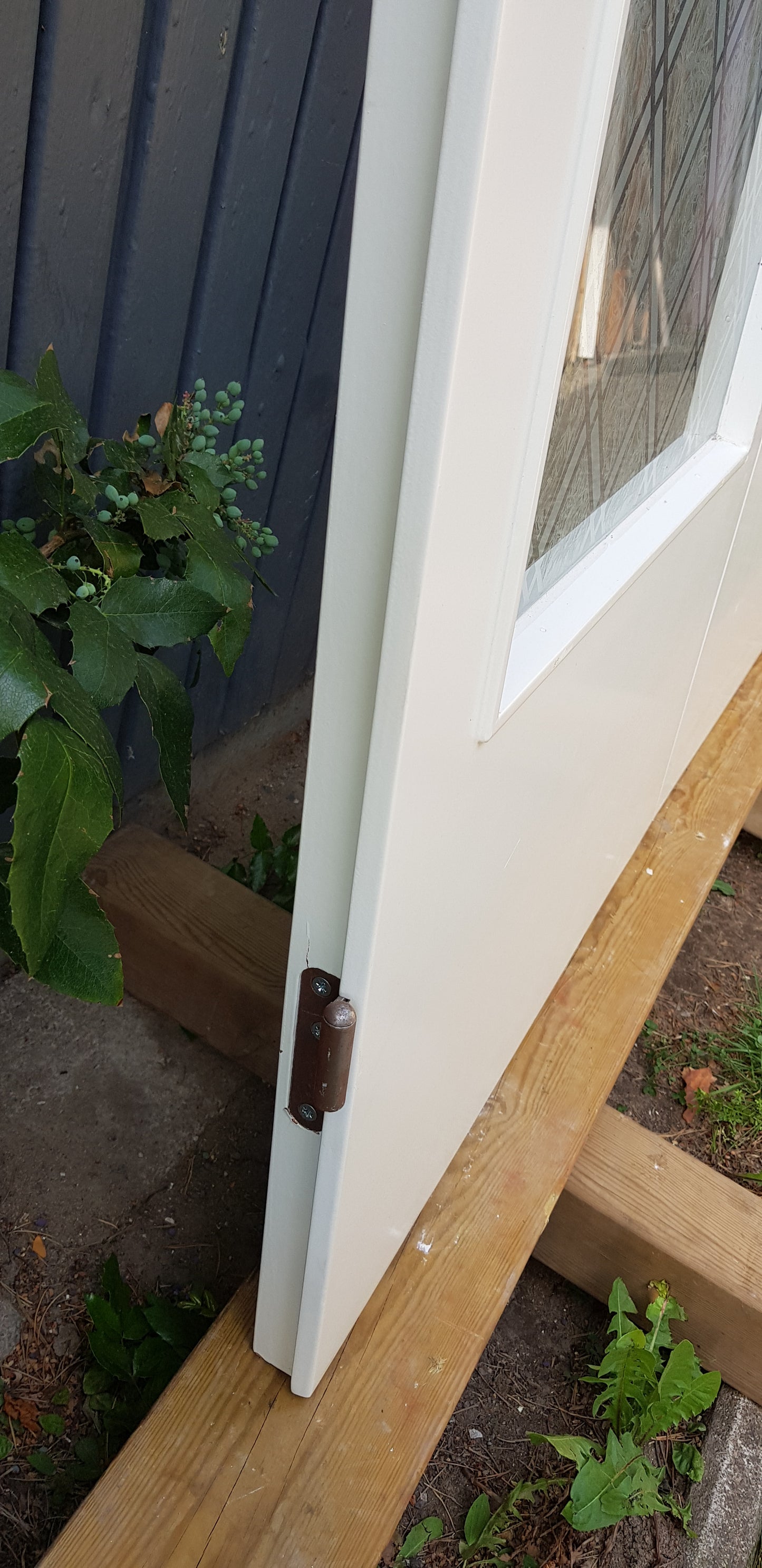 *Fin inner pardörr med fint glas utan karm. dörrmått: Bredd: 64.5 cm + 65.5 cm Höjd: 201 cm Djup: 4 cm Pris: 2500 kr ARTIKELNUMMER 261