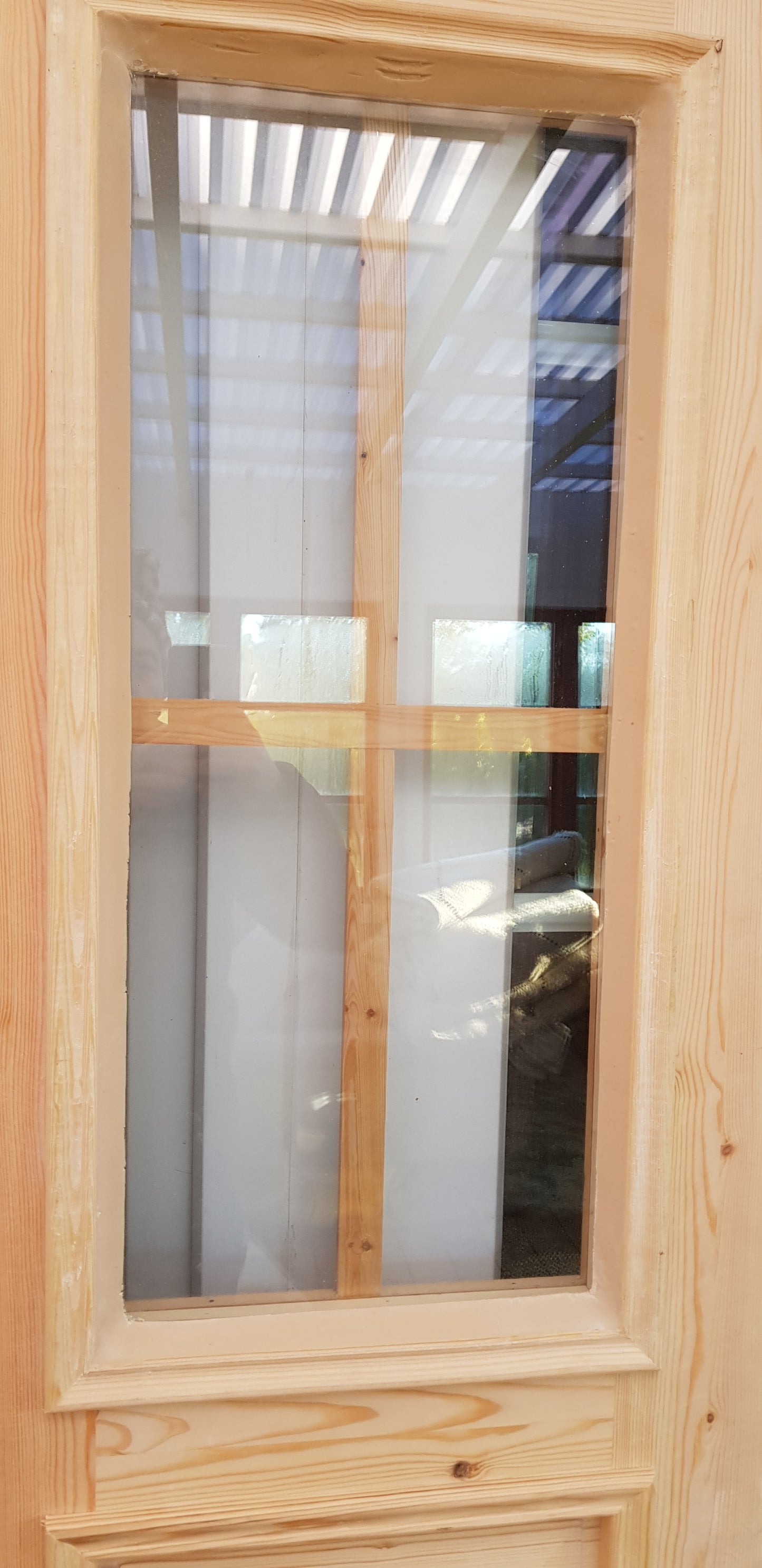 ART 719 Nytillverkad pardörr i gammal stil Mått B130 x H210 cm Öppnas utåt Handtag på höger sida Pris 15000 kr Tillkommer 1000 kr för gångjärn och låskista