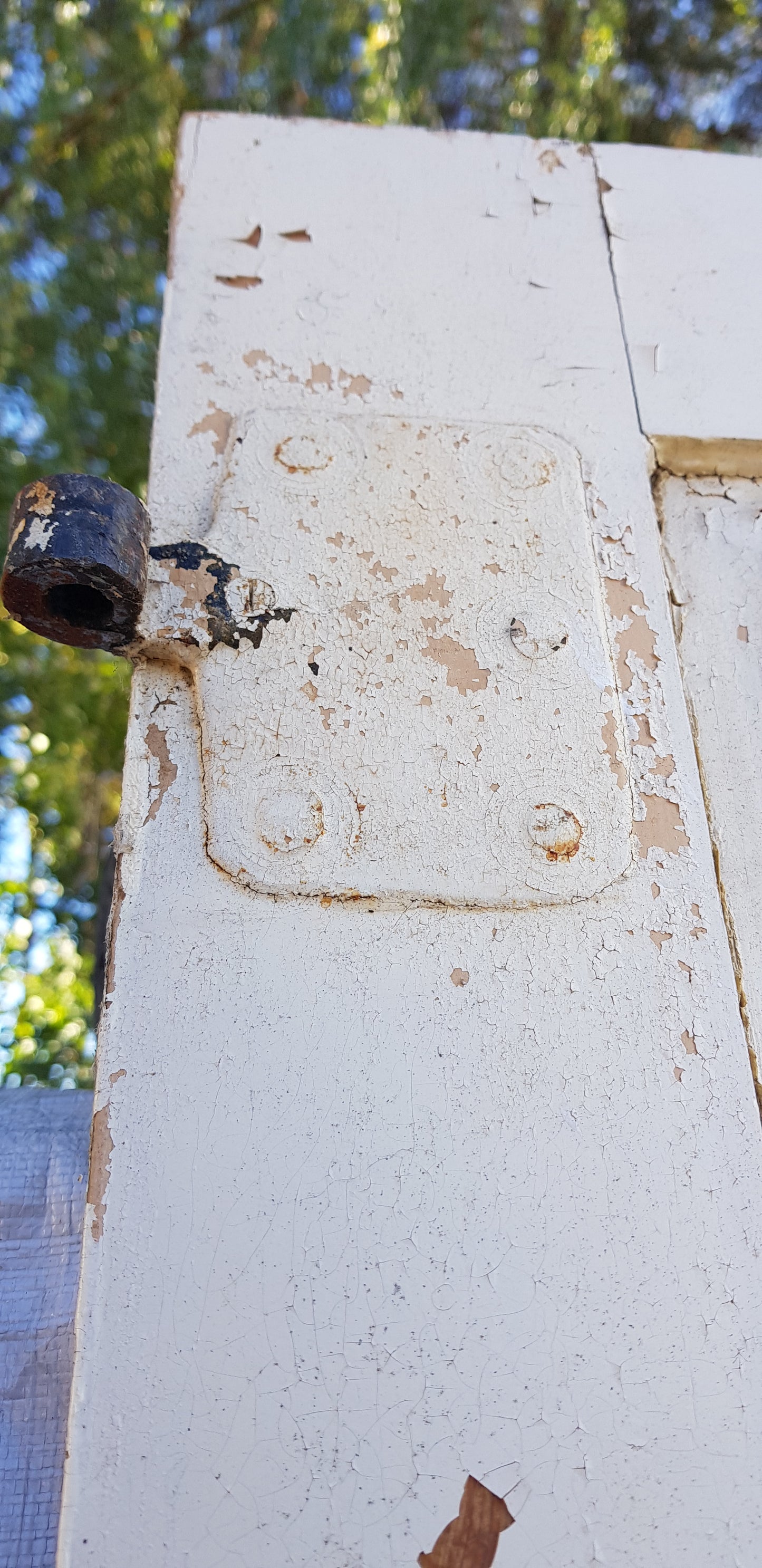 ARTIKELNUMMER 176 Antik Spegeldörr från 1700 talet med gammalt gångjärn säljes med karm som är nytillverkad.