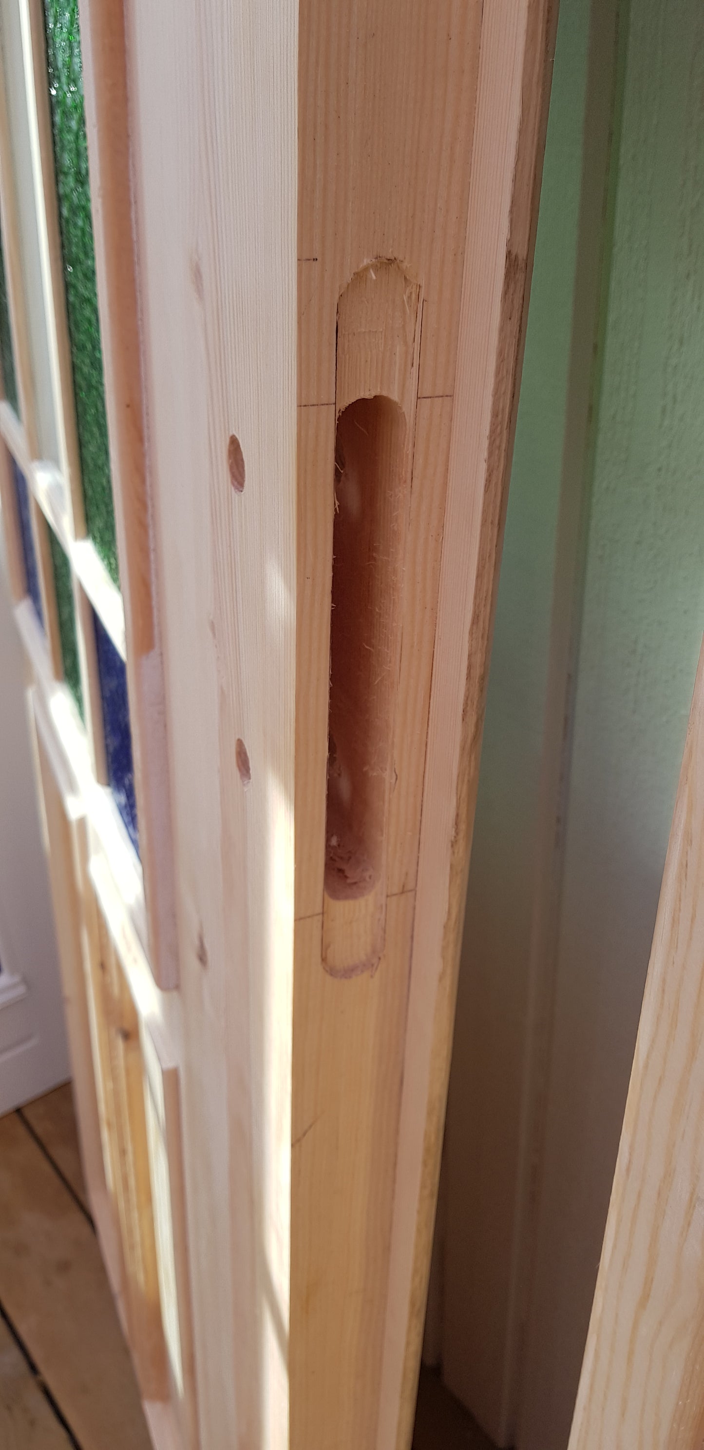 Art 33X Ny pardörr i gammal stil med dubbelt glas inklusive karm B130 cm H210 cm BR 80 cm pris: 17000 kr