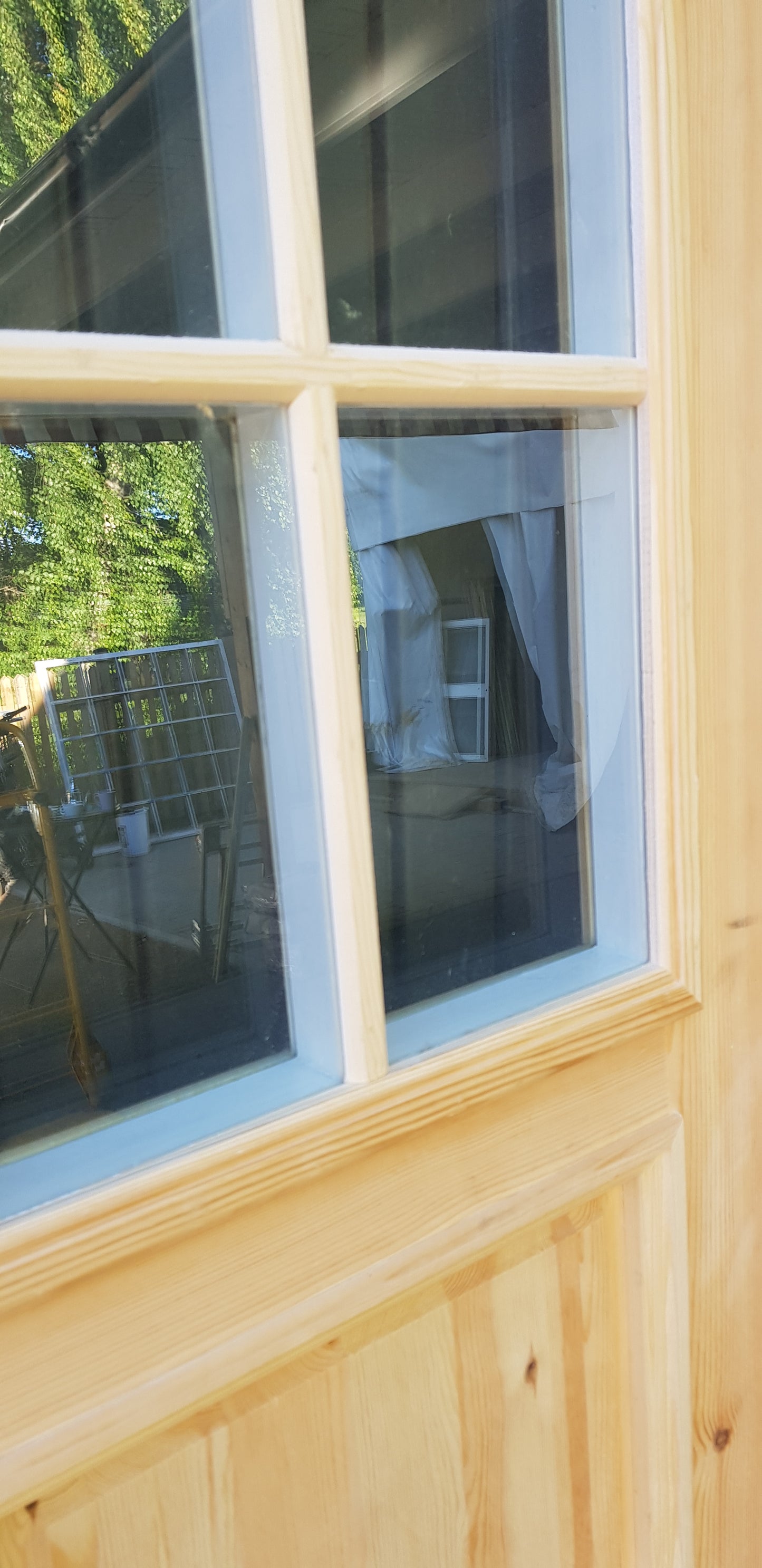 Art 33T Ny pardörr i gammal stil med dubbelt glas inklusive karm B130 cm H210 cm pris: 17000 kr