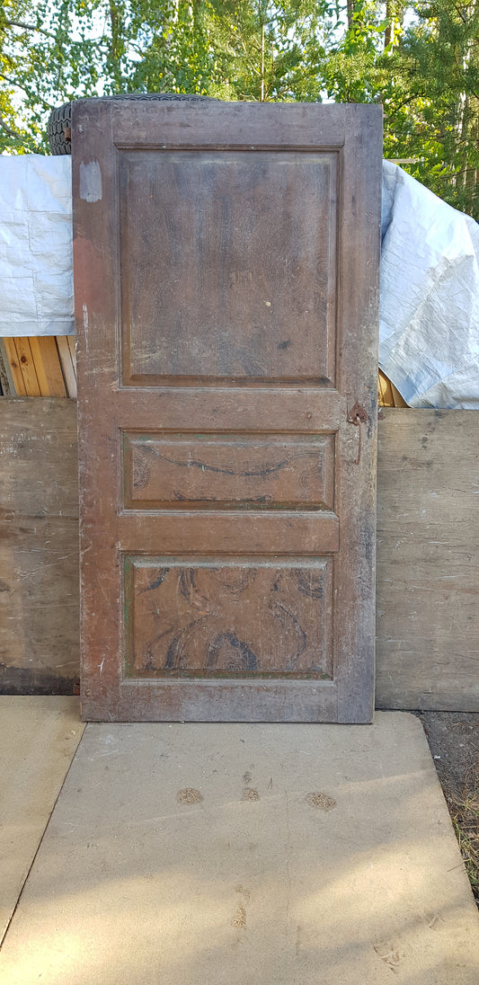 ARTIKELNUMMER 177 Antik Spegeldörr från 1700 talet med gammalt gångjärn säljes med karm som är nytillverkad.
