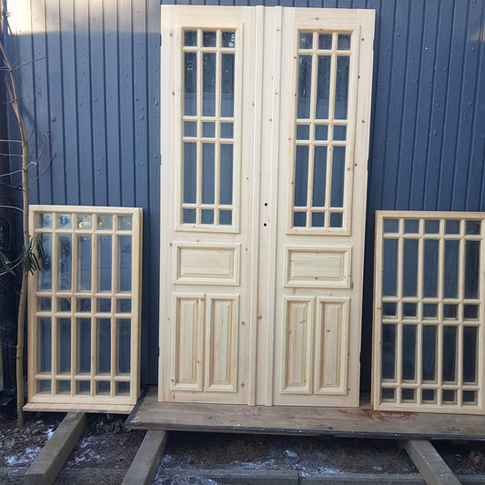 Art 802 B118 H218 med 12 st fönster med pardörr ( pardörr 16000 kr) ( fönster 4000 kr per st)