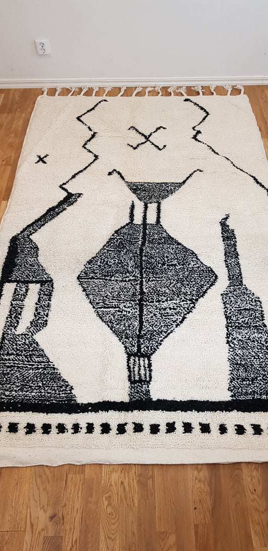 ARTIKELNUMMER 406 Helt ny handknuten Beni ourain ull Matta. 