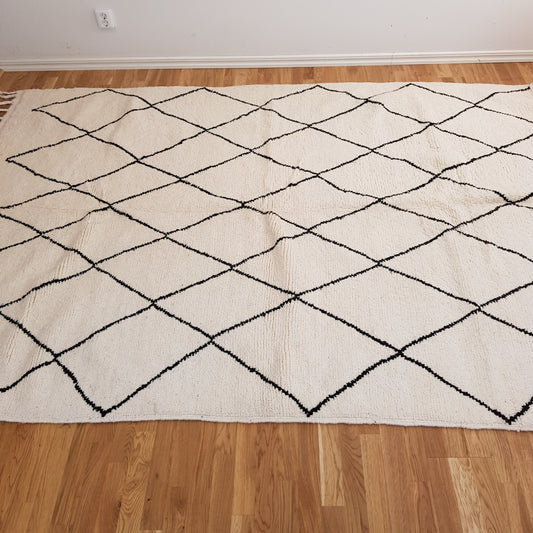 ARTIKELNUMMER 419 Helt ny handknuten Beni ourain ull Matta 